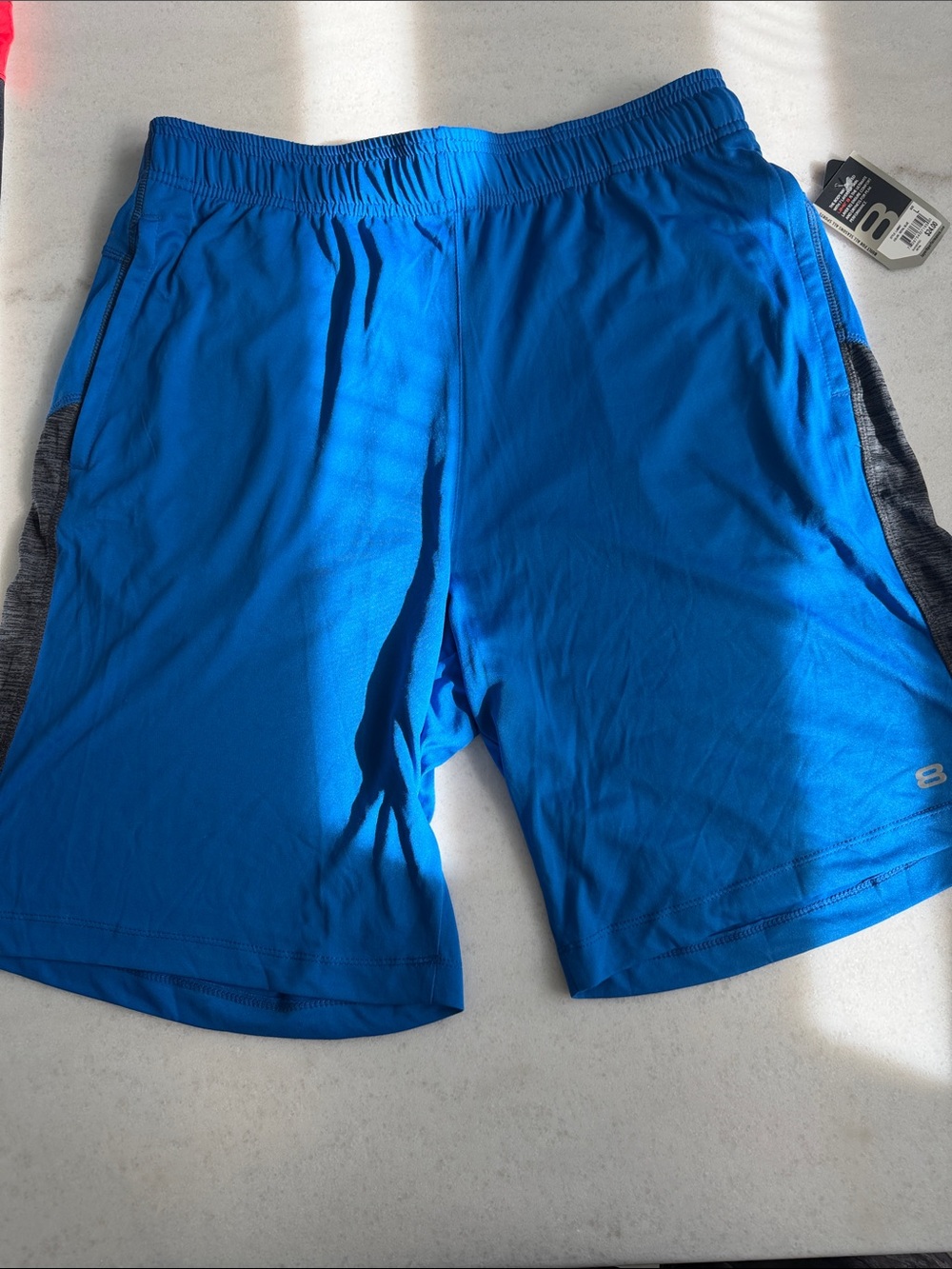 Layer 8 Men's Electric Blue Athletic Shorts with Dark Gray Panels